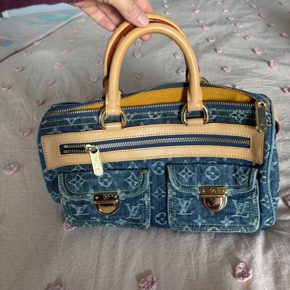 LOUIS VUITTON Monogram Denim Neo Speedy 30 Blue - Picture 6 of 10